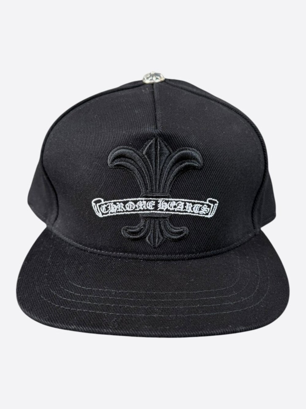 Chrome Hearts Black & White Fleur Logo Hat